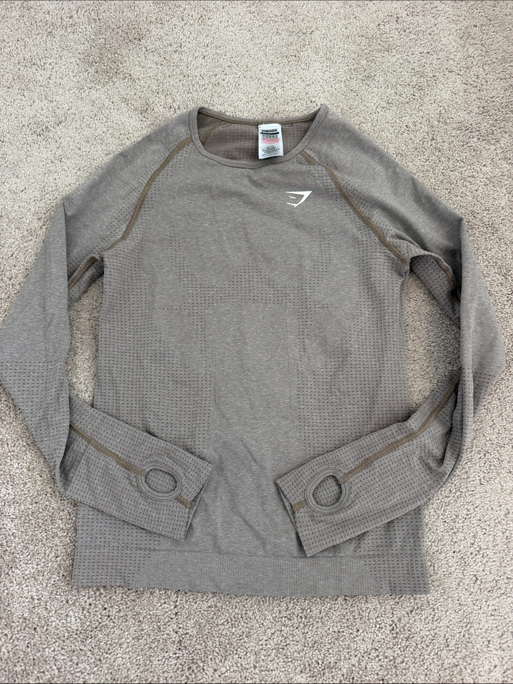 Gymshark Women’s Seamless Crewneck Long Sleeve Top in Taupe
